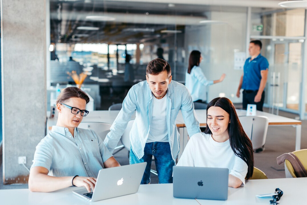 corporate software team collaborating